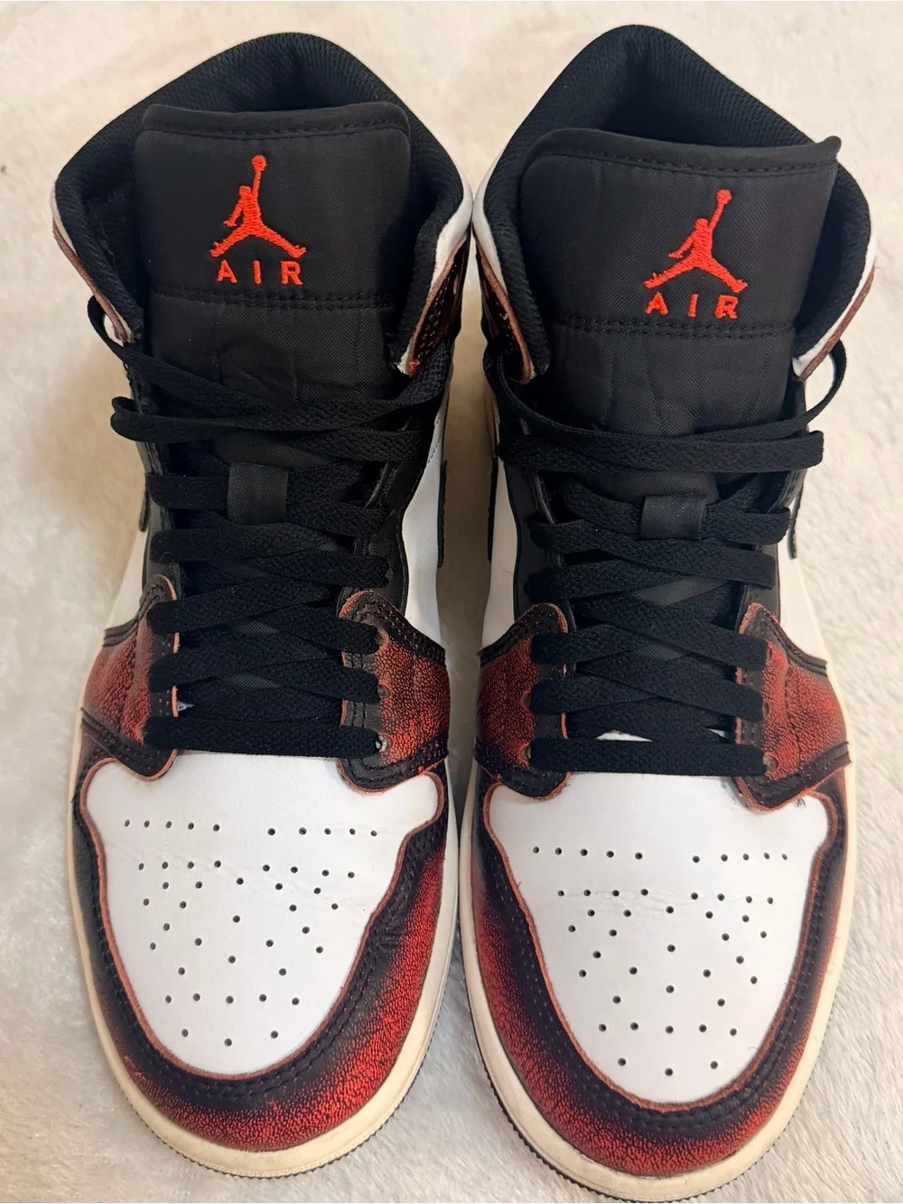 Jordan 1 Mid Wear-Away Infrared Chicago Men’s Size 8.5 - #DV9565-006